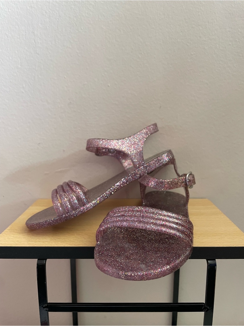 4/$20➡️ Old Navy Pink Glitter Jelly Sandals – Size 12 EUC